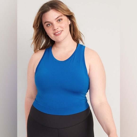 OLD NAVY Seamless Performance Racerback‎ Tank Top in Bluefield - Picture 1 of 8